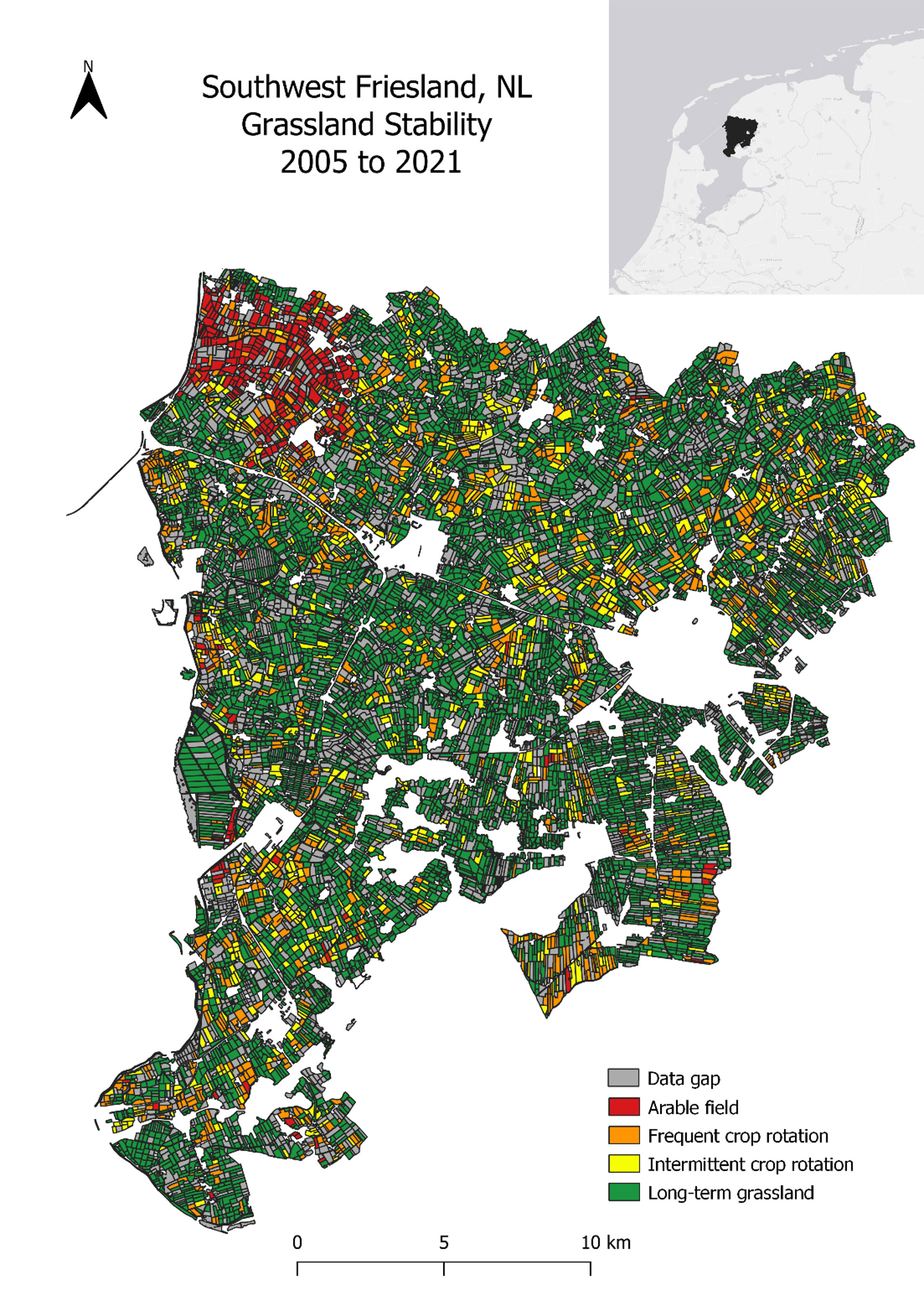Grassland stability map of Southwest Friesland